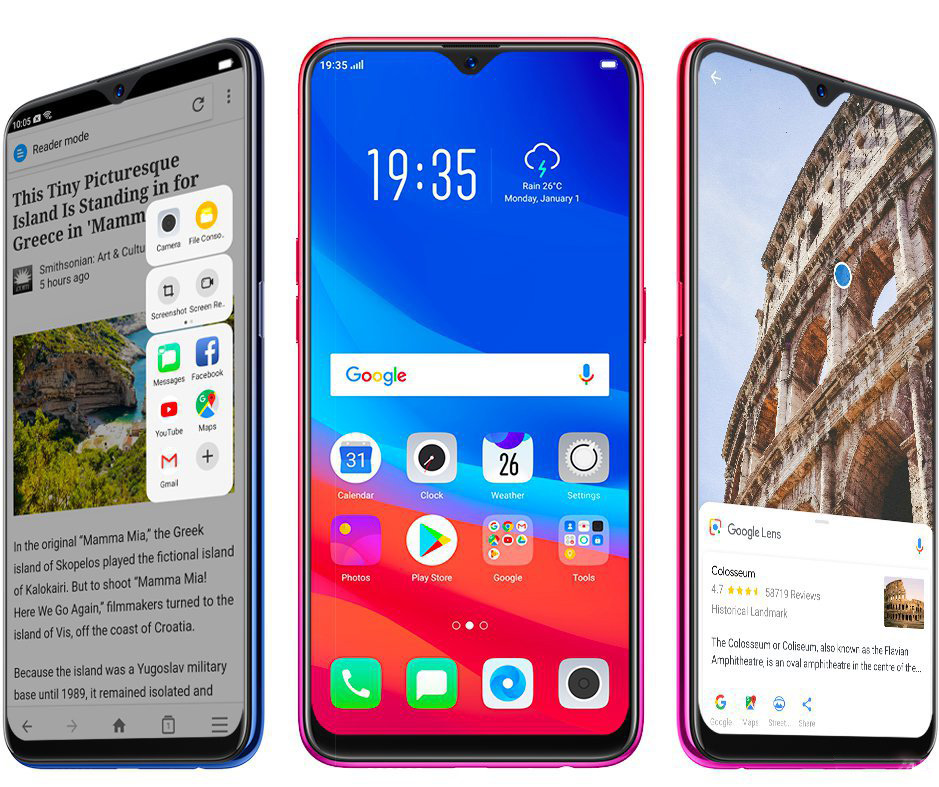 Oppo F9: недорогой безрамочный смартфон с самой крошечной "монобровью"