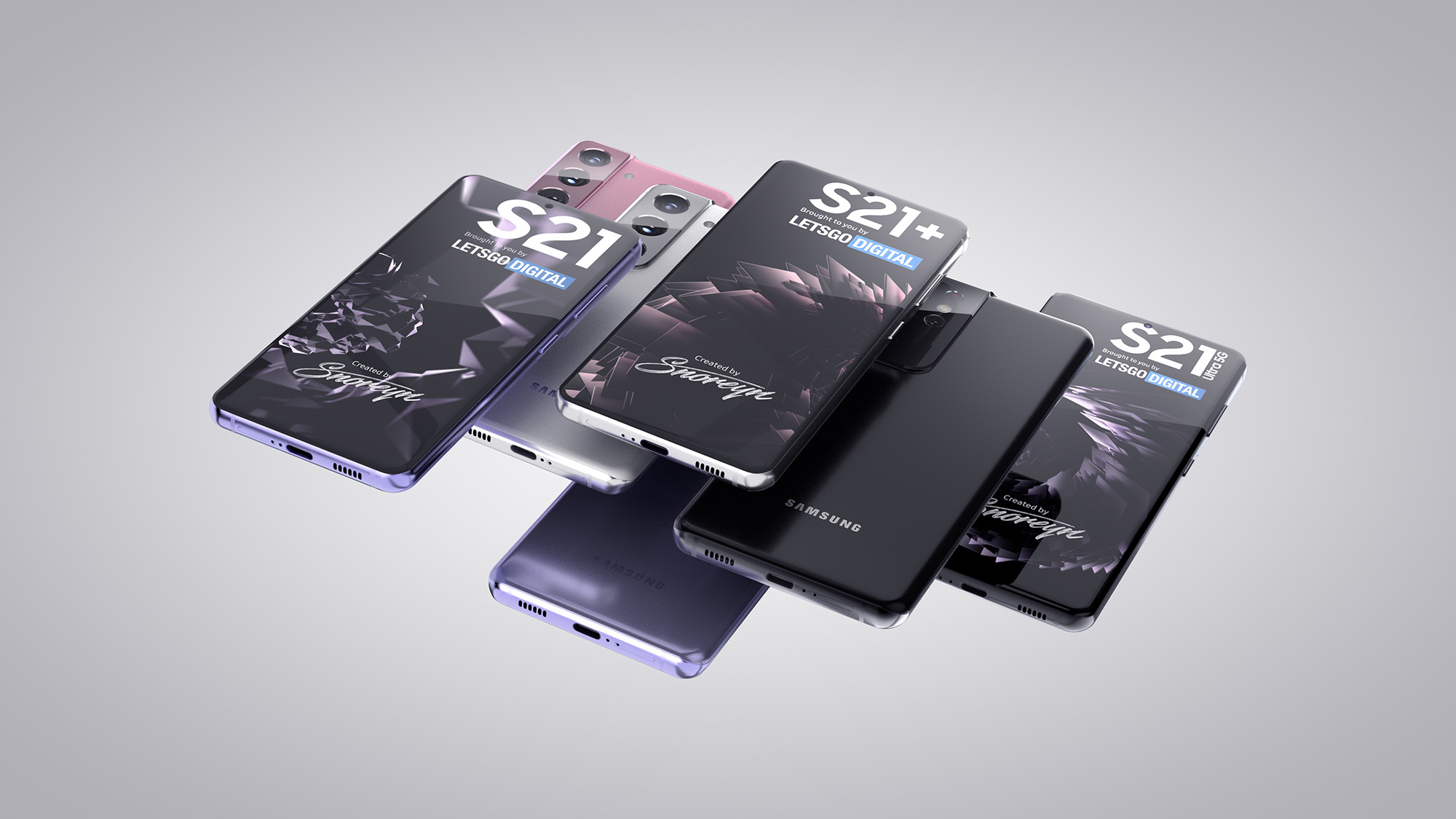 Появились первые качественные изображения новых смартфонов Samsung Galaxy S21, Galaxy S21+ и Galaxy S21 Ultra