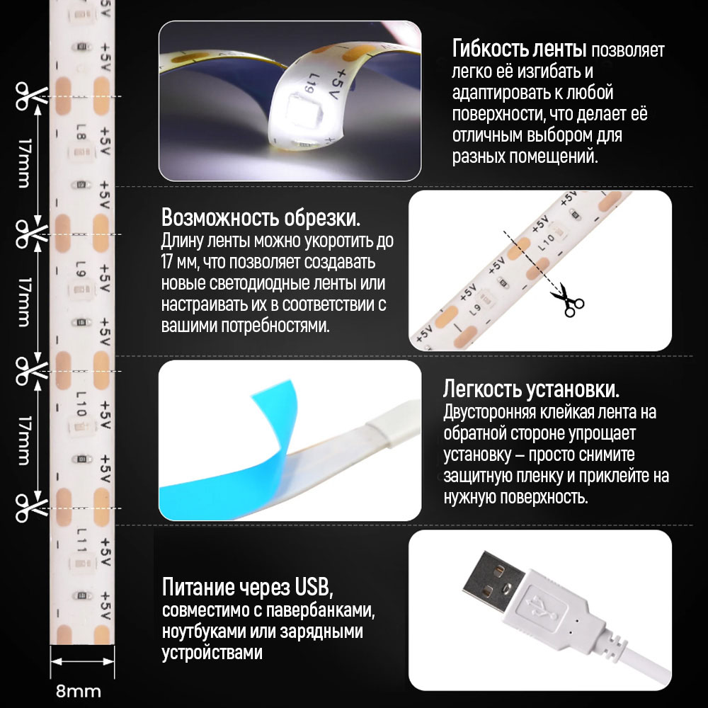 Огляд ColorWay CW-LD03 та CW-LD05: LED-стрічки з пультом керування та живленням від повербанка